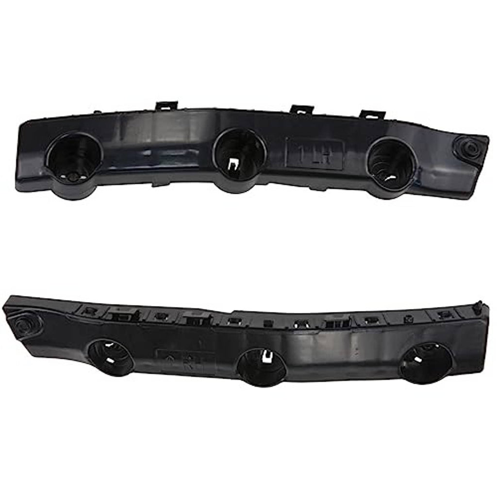 Black front bumper bracket pair, multiple mounting studs and circular inserts