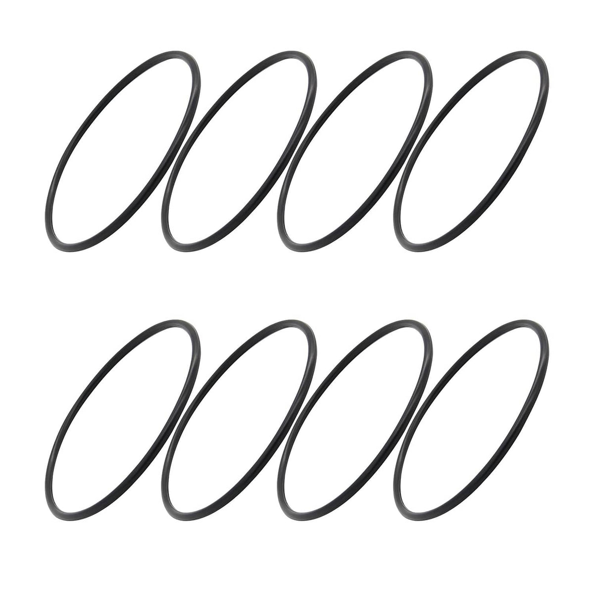 Black O-ring set, 8-pack of round gasket rings