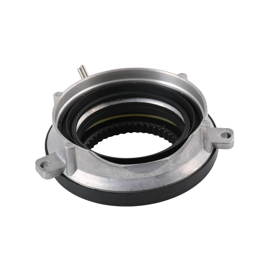 4WD locking hub axle actuator with gray metal body, black seal ring, and inner splines
