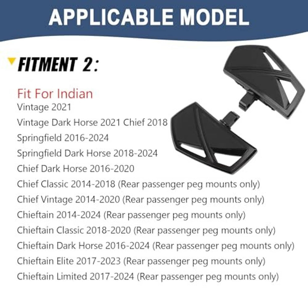 Applicable model chart for motorcycle mini floorboard pegs, fitment list layout