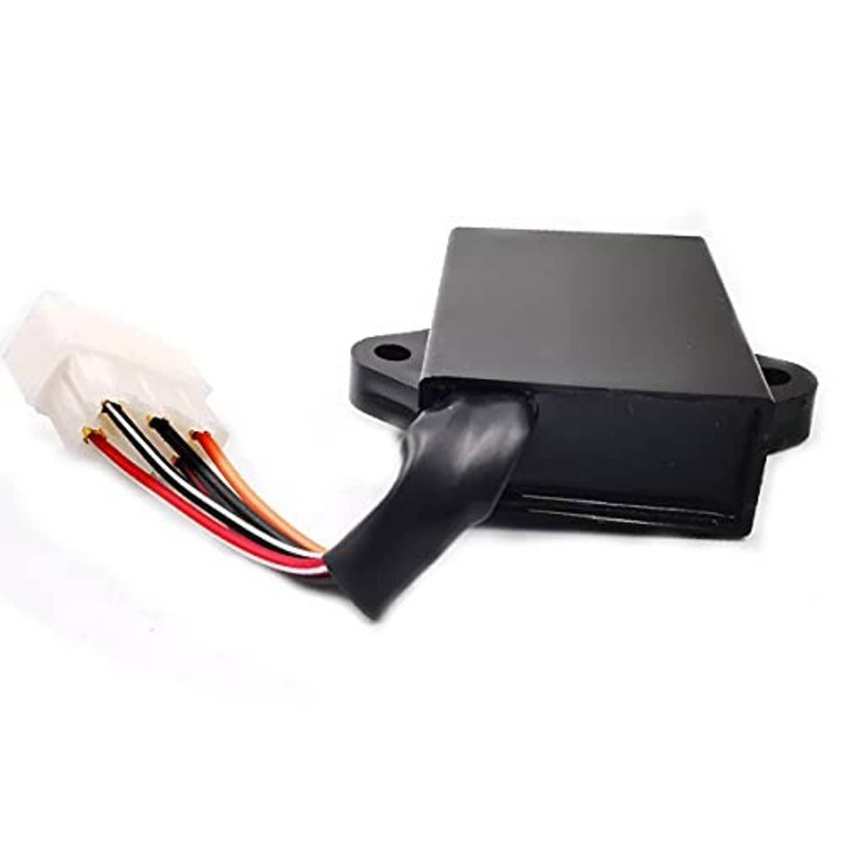 Ignition CDI box with attached wire harness connector and mounting holes