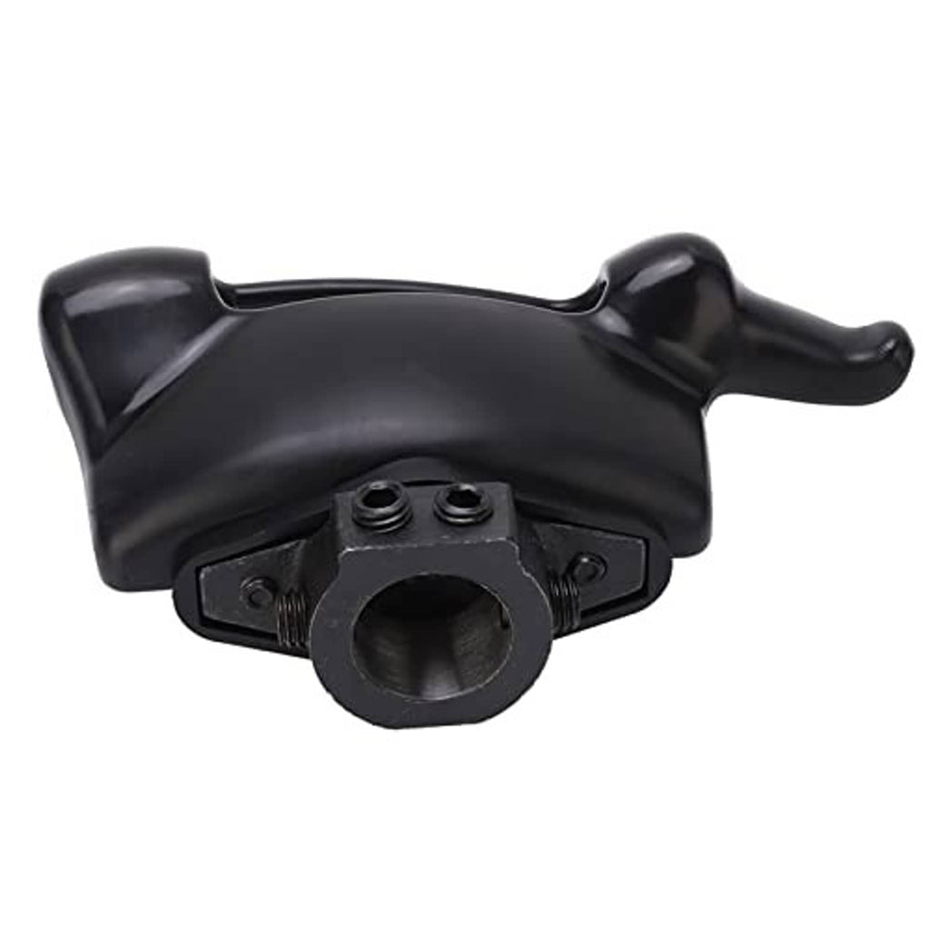 Black tire changer duck head tool, angled view with circular mounting opening