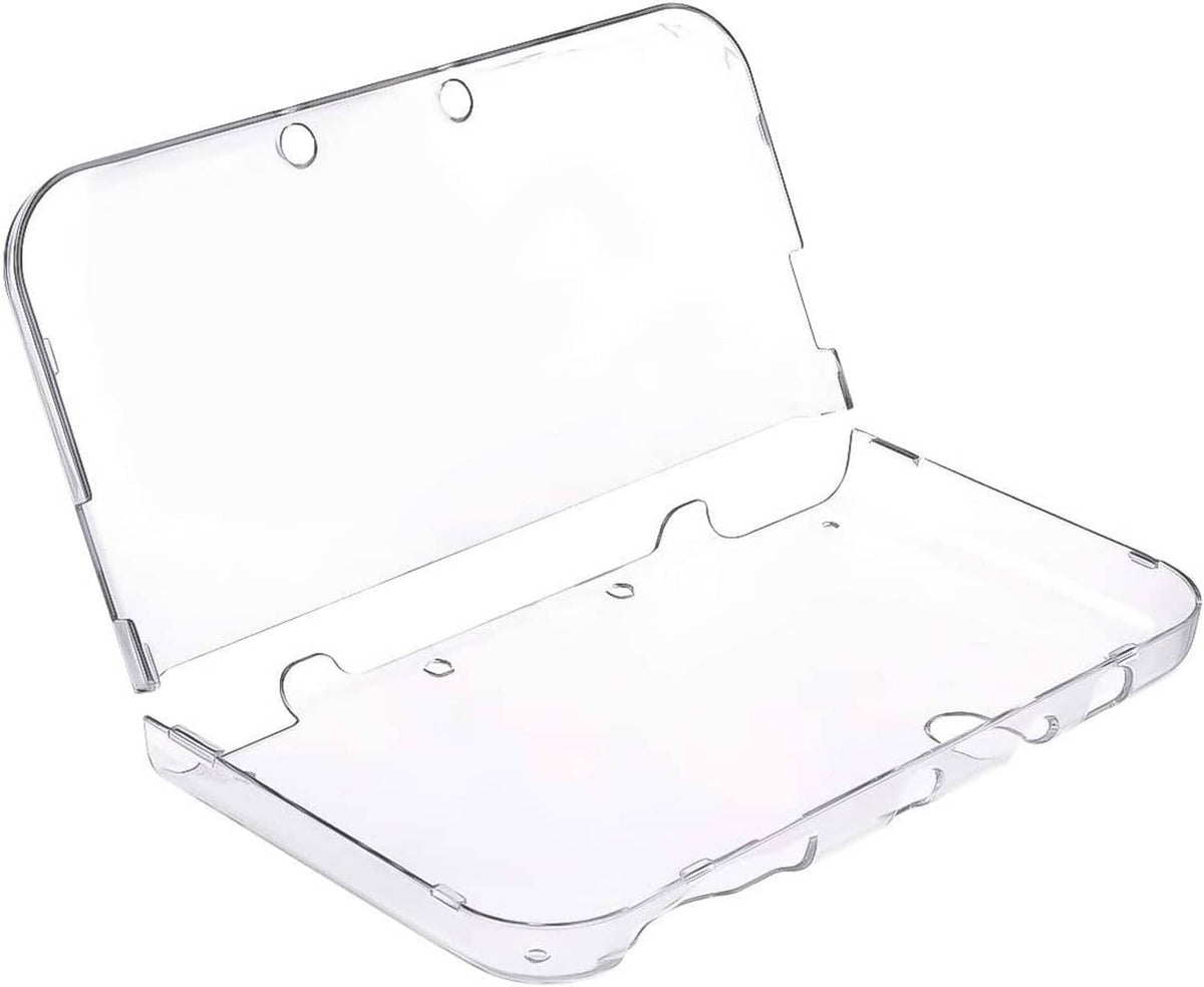 Transparent hard shell case for Nintendo 3DS XL, open cover and base tray view