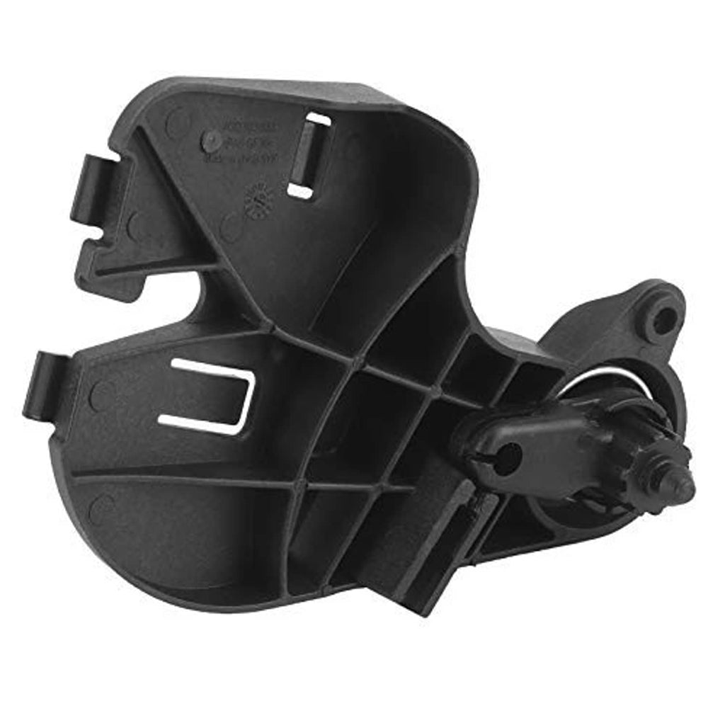Black hood release pull handle with front opening and metal pin pivot