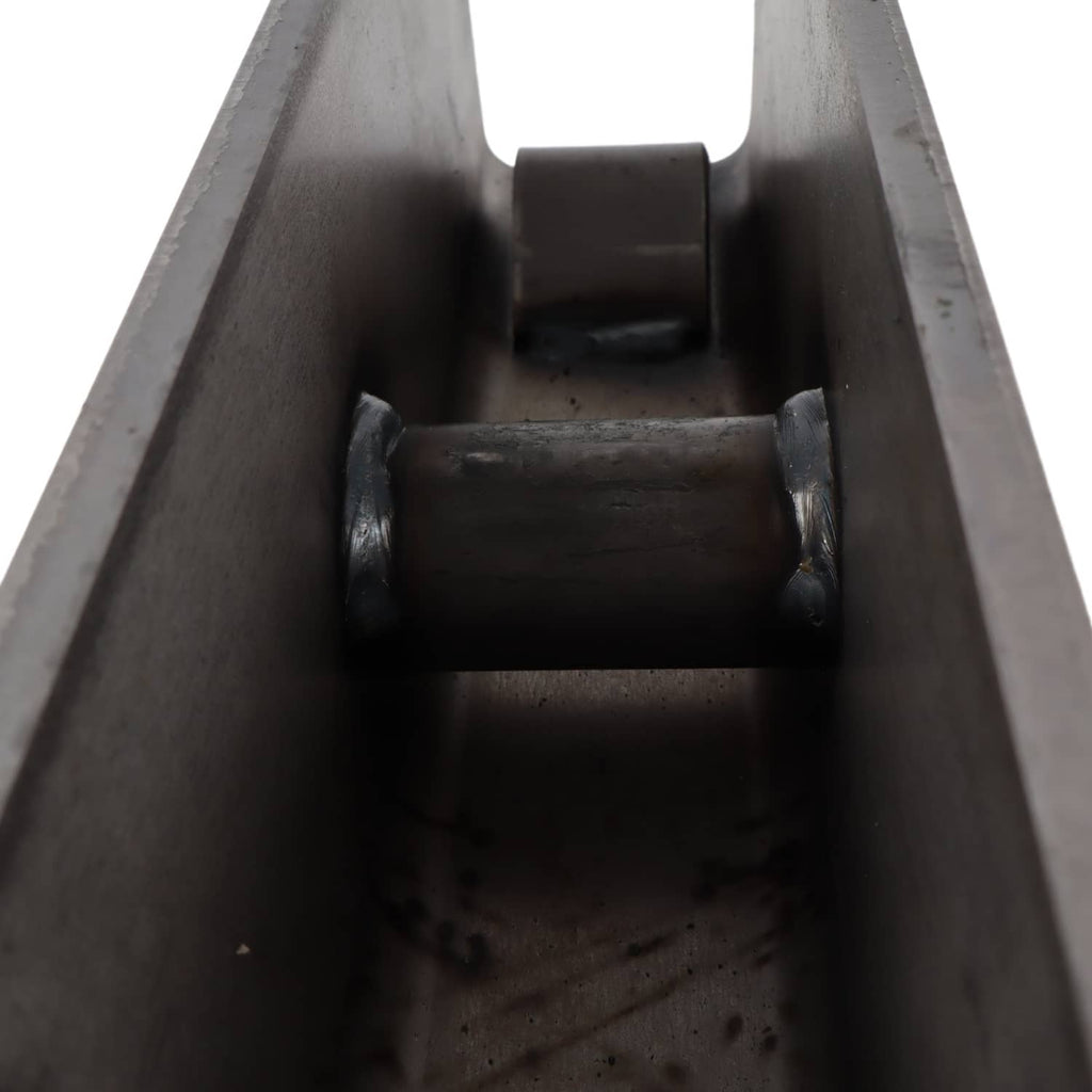 Trailer slipper spring bushing bracket with rubber bushing and metal sleeve