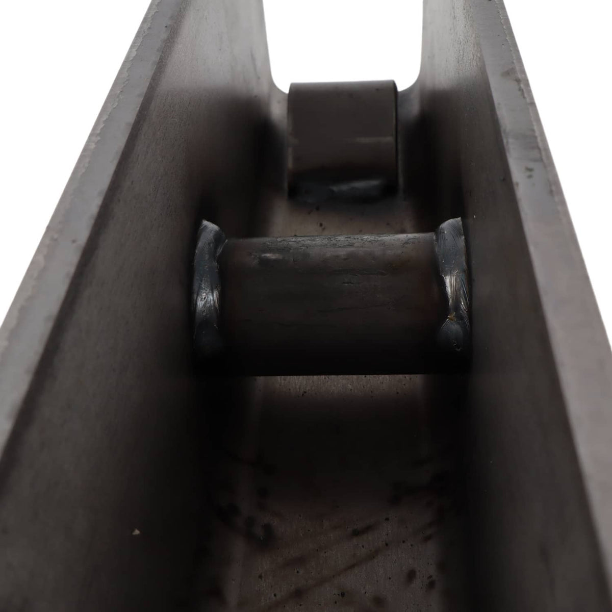 Trailer slipper spring bushing bracket with rubber bushing and metal sleeve