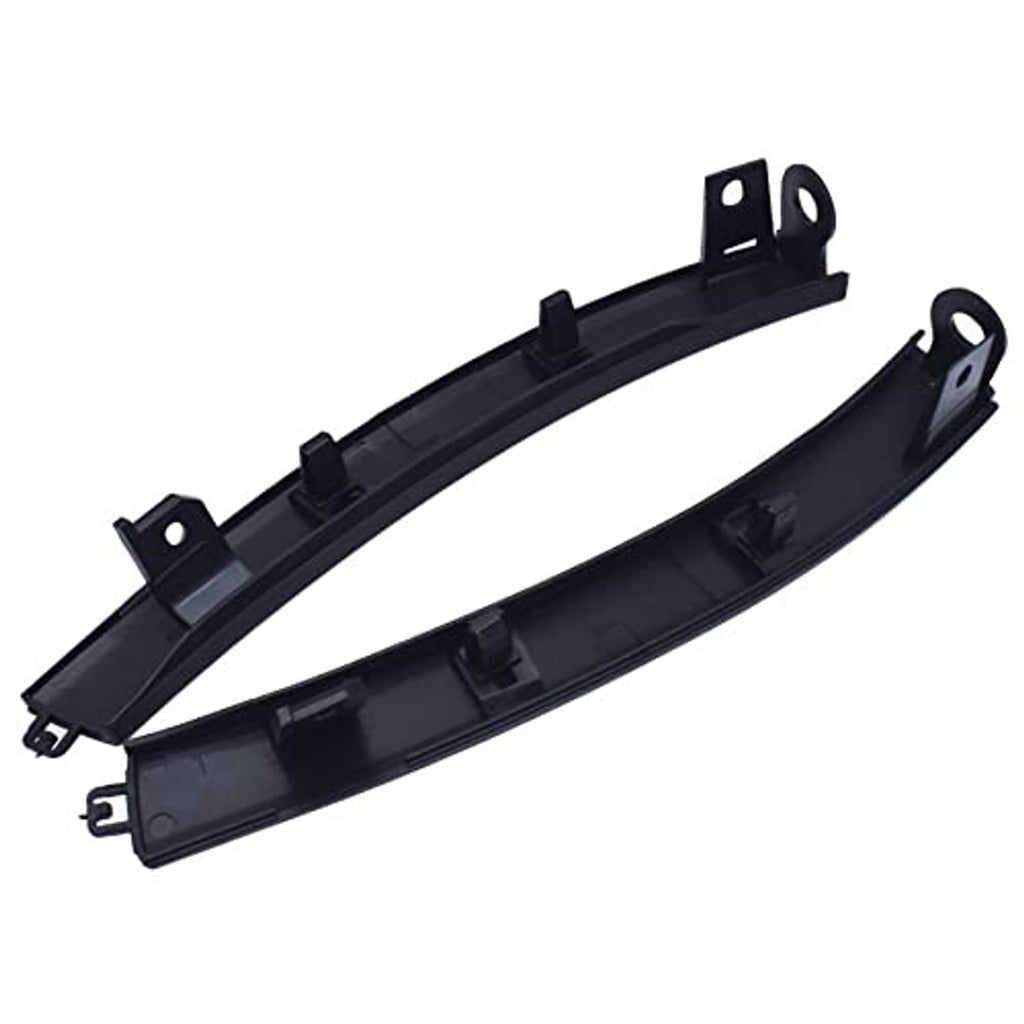 Front bumper wheel molding trim left and right, black plastic inner brackets visible