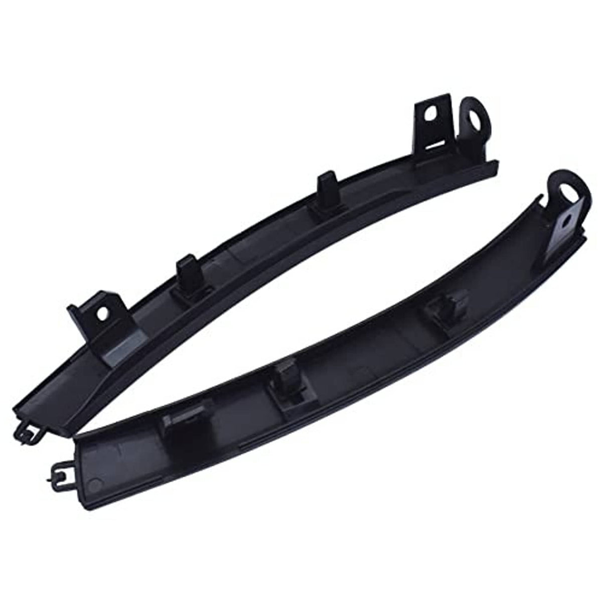 Front bumper wheel molding trim left and right, black plastic inner brackets visible