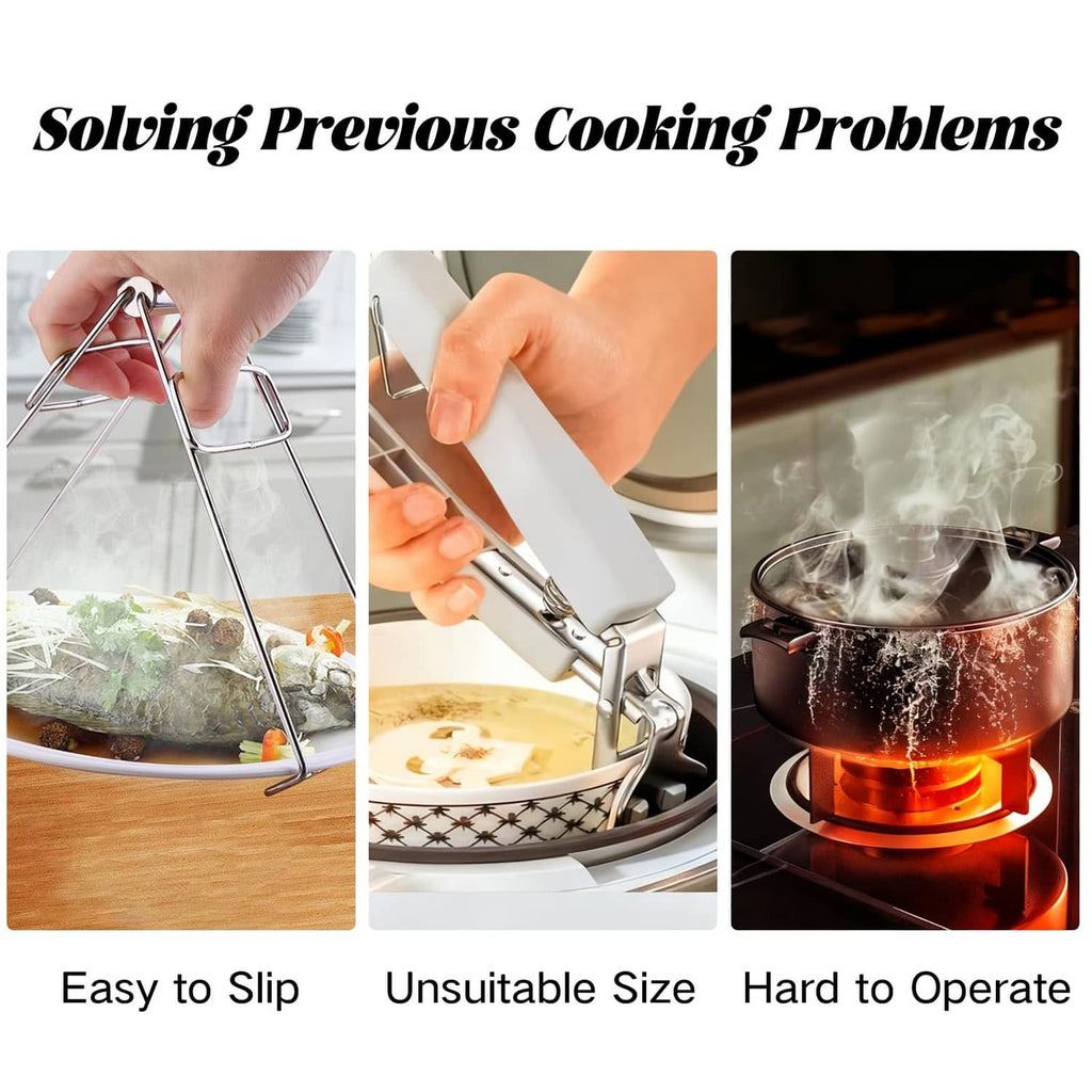 Detachable cookware handle with grip for safer lifting and control