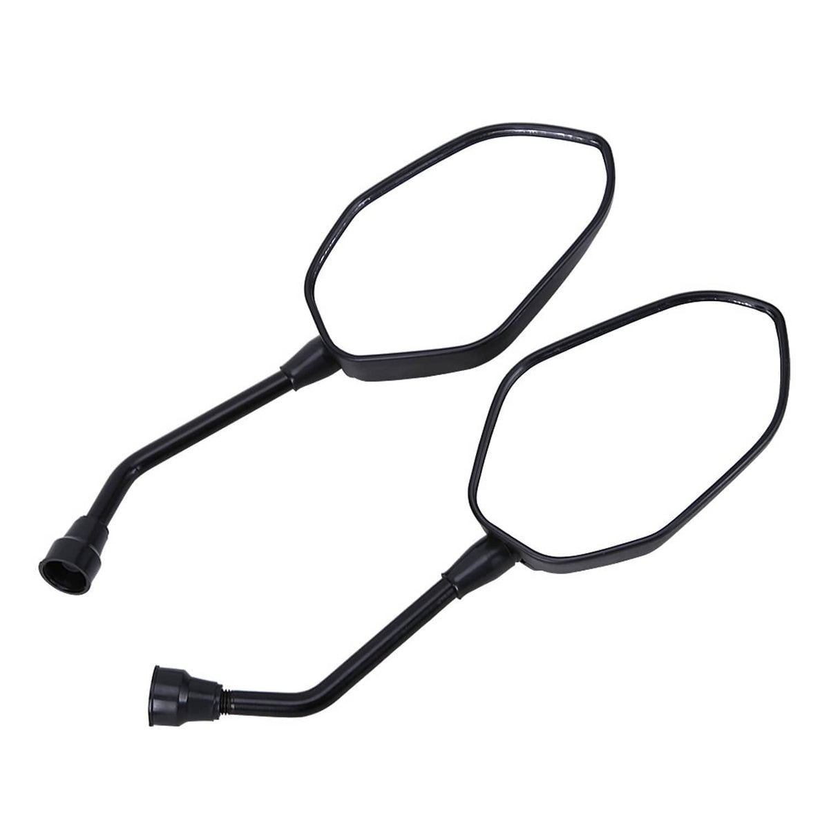 ATV rearview side mirror pair with curved reflective lenses and angled stems