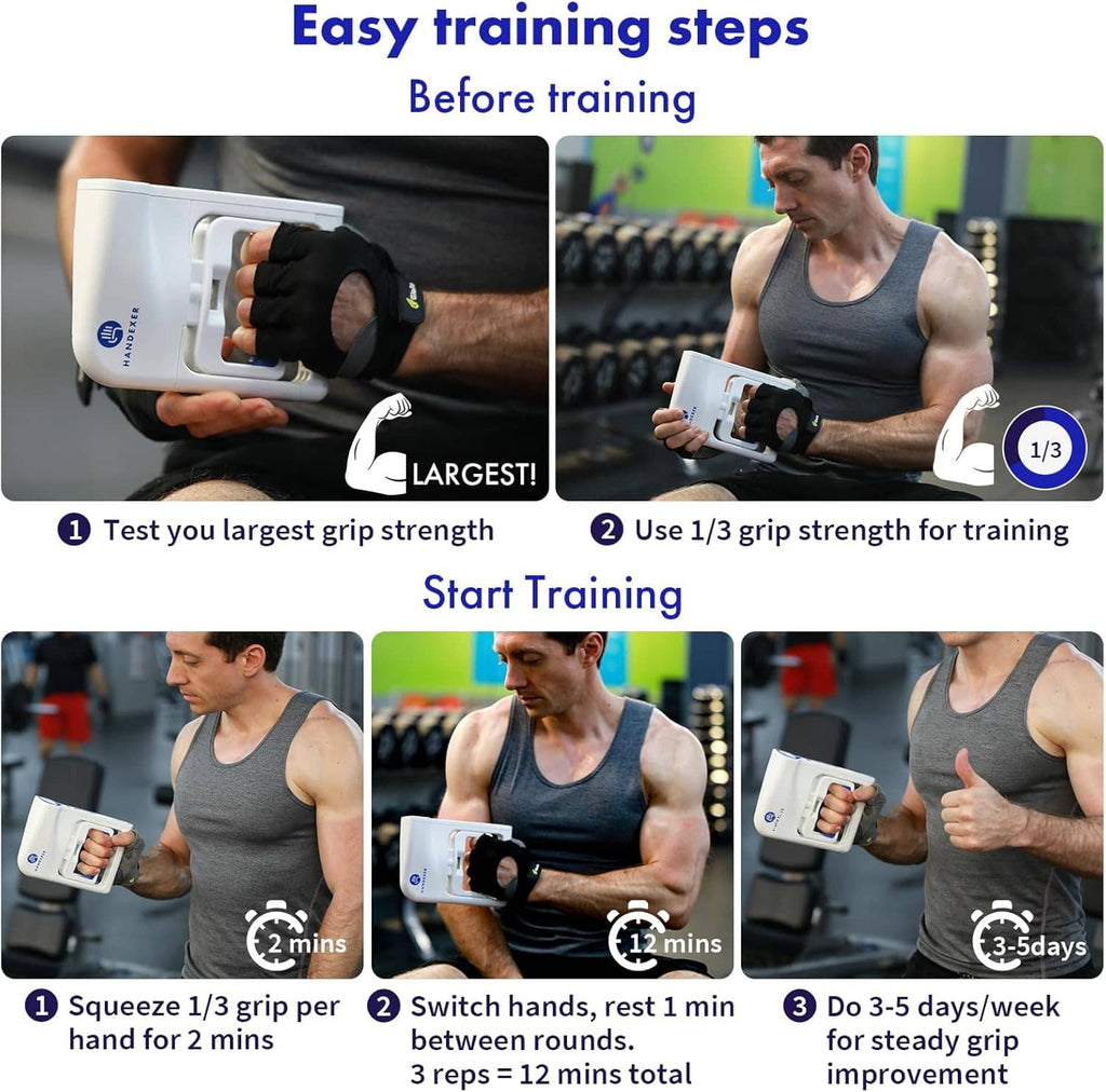 Digital grip strength tester in gym during training steps for grip improvement