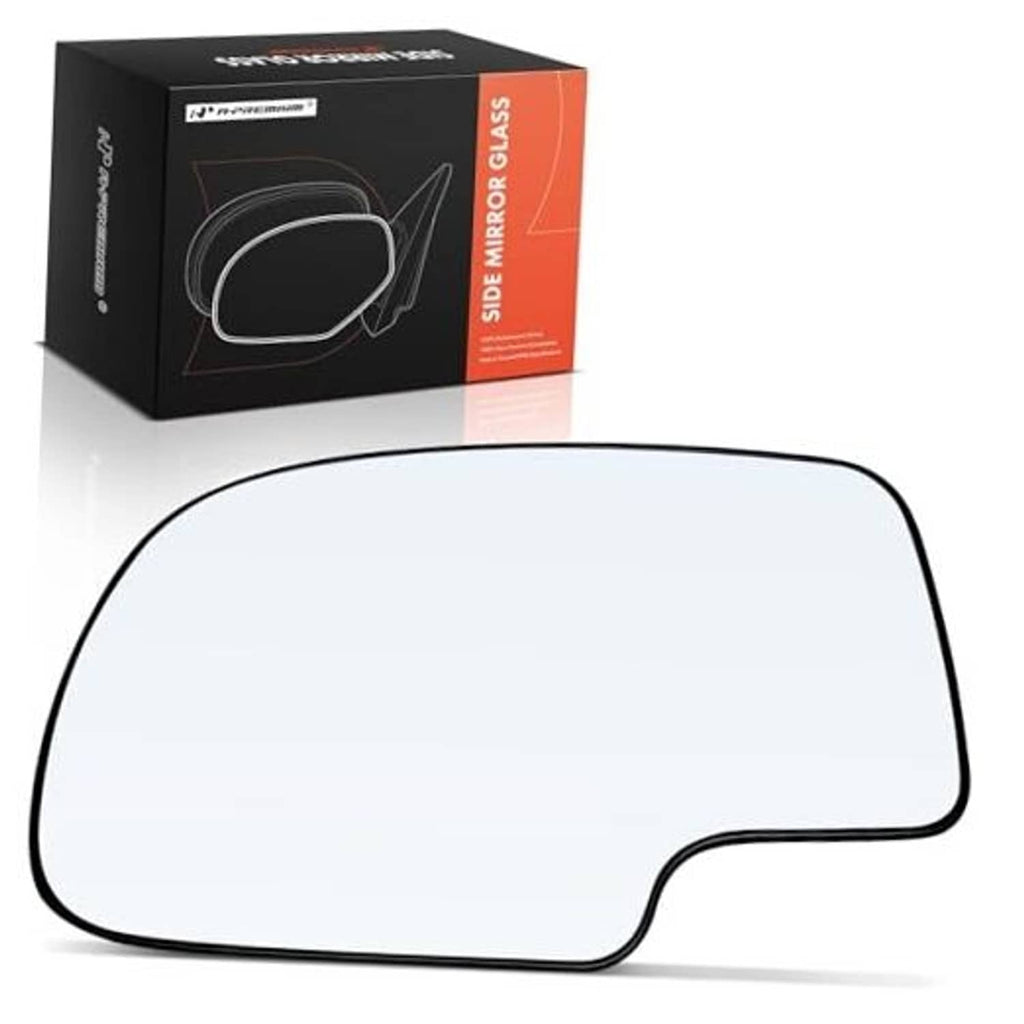 Non-heated side mirror glass insert for left driver side, clear lens with black frame