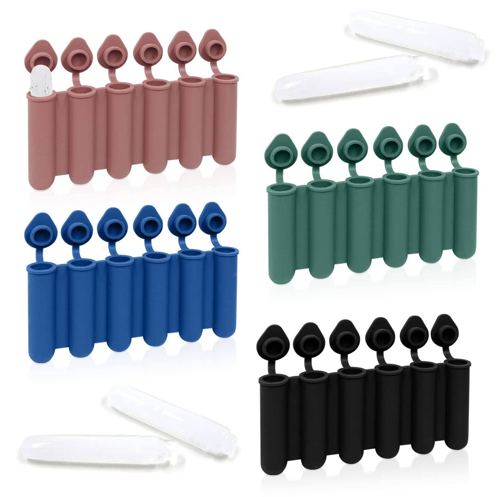 Silicone mini ice stick tray set with lid, four colors: pink, teal, blue, black