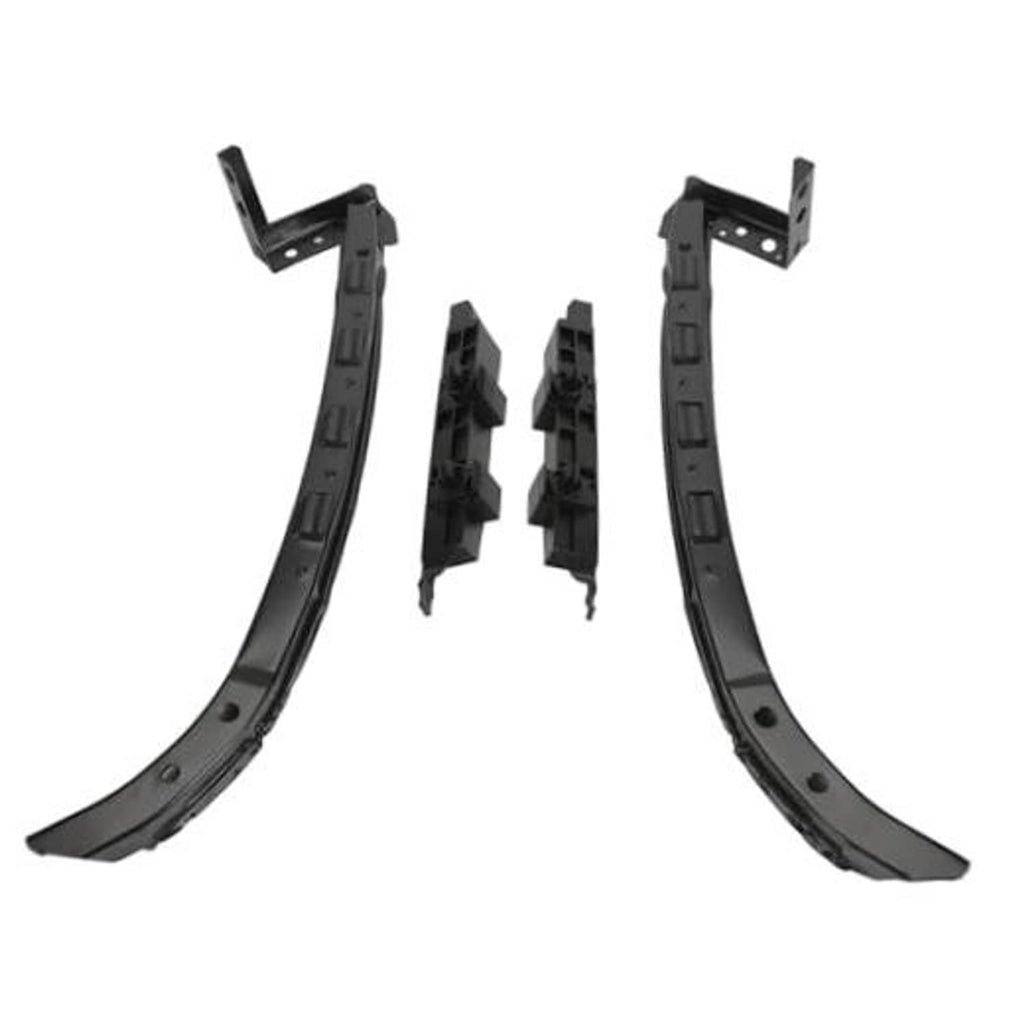 4-pack black front headlight and bumper bracket mount retainers, curved support strips