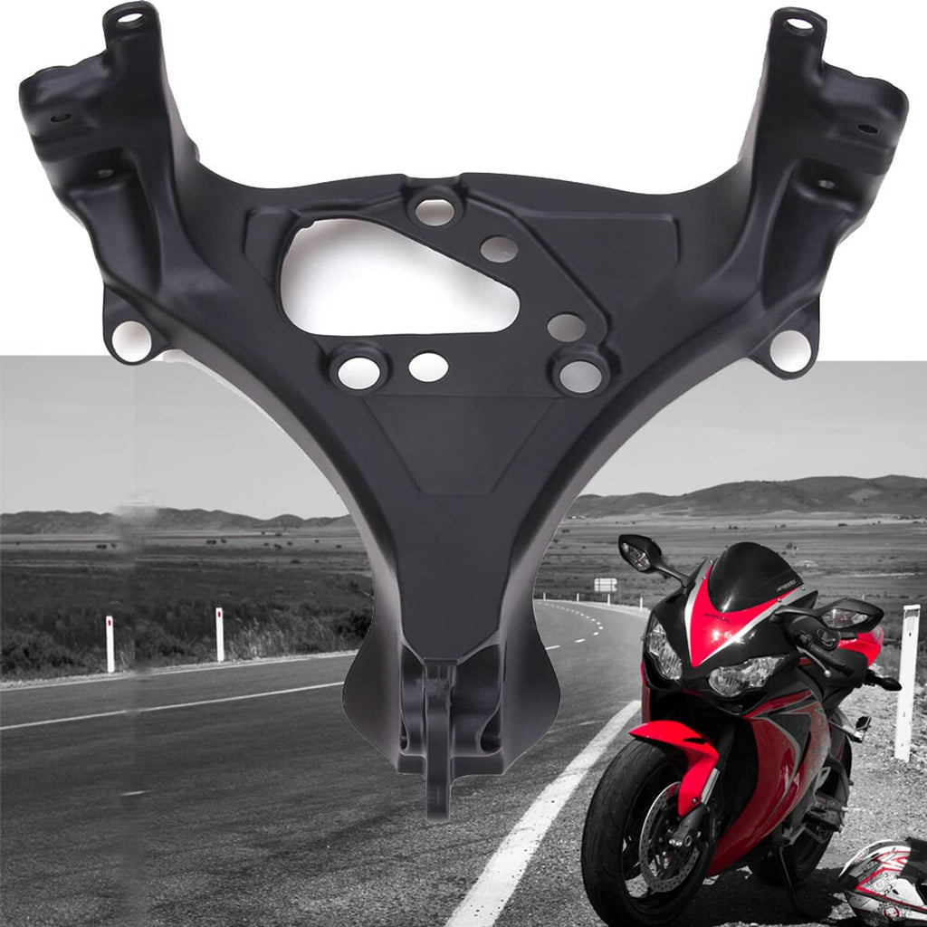 Front motorcycle fairing bracket stay set, black plastic frame with mounting holes