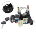 Ignition lock cylinder assembly with two keys, wiring connector and switch housing
