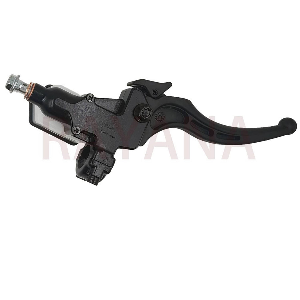 Brake master cylinder lever assembly, black with fluid outlet fitting