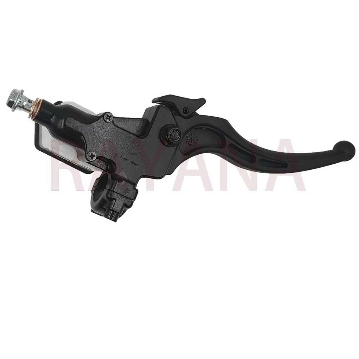 Brake master cylinder lever assembly, black with fluid outlet fitting