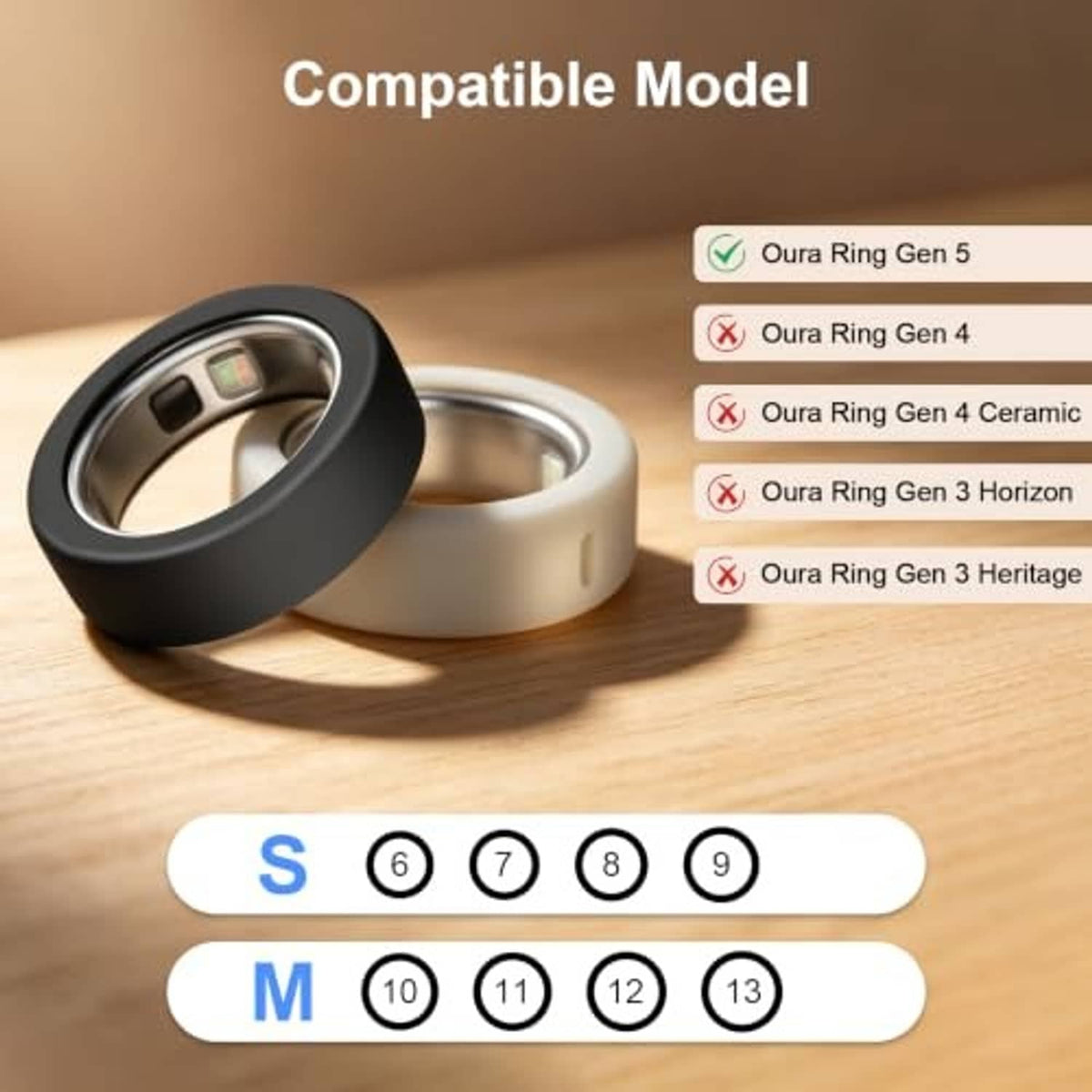 Black silicone ring cover with open sensor window on a charging stand