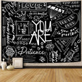 Black kids classroom motivational tapestry with white doodles, hearts, and 'You Are Art' text
