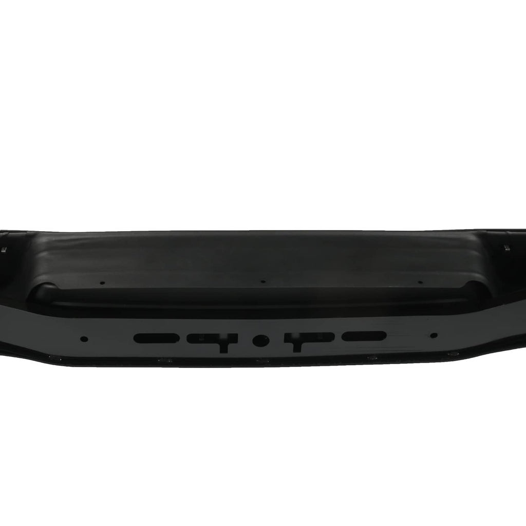 Black rear step bumper underside panel with long channel and mounting holes