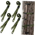 Set of four olive tree-climbing replacement straps with metal buckles and loops