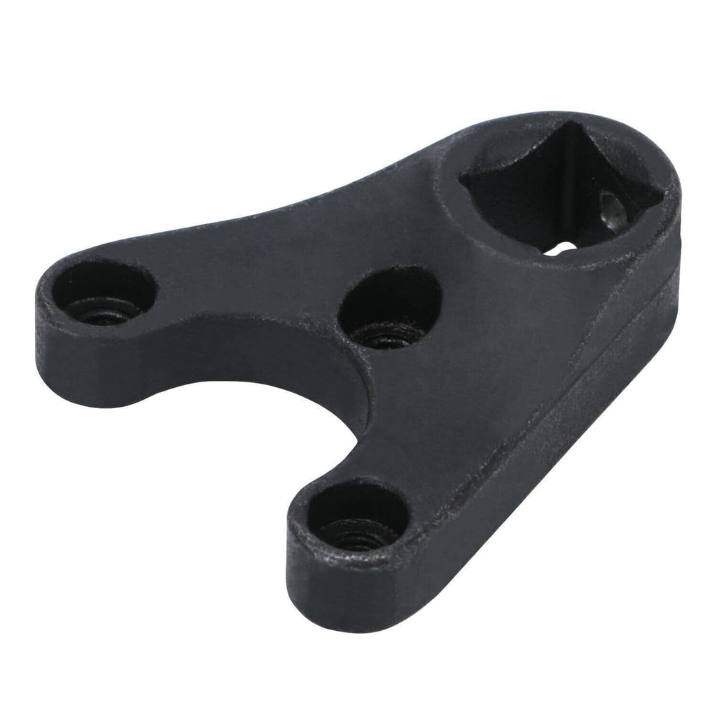 Black outboard trim tilt pin wrench with square socket opening and two mounting holes
