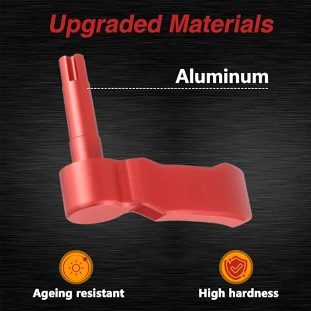Red aluminum thumb throttle lever with angled grip