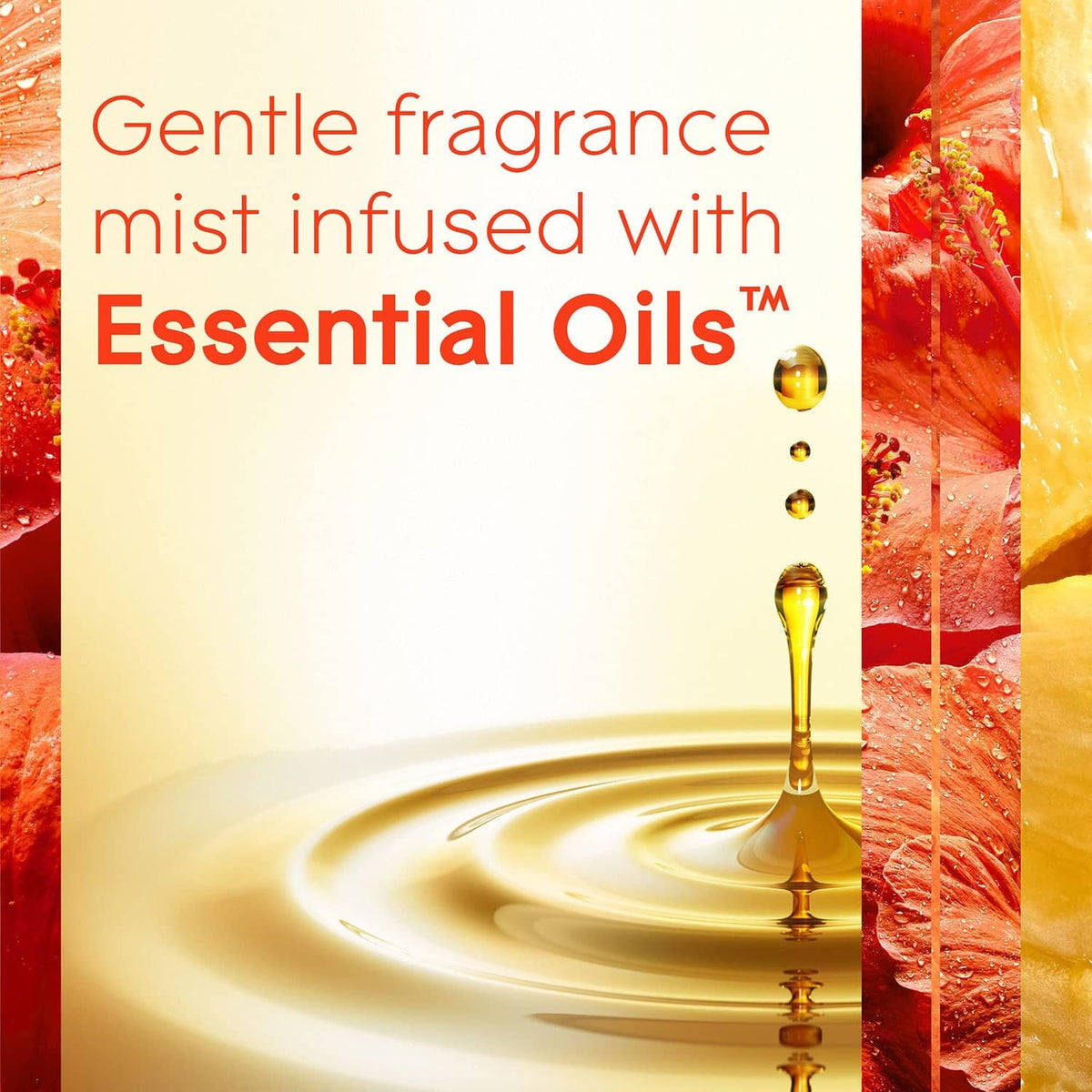 Glade fragrance mist illustration with essential oil droplets