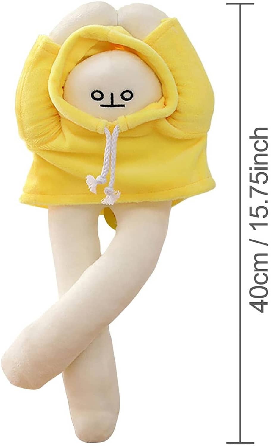Yellow banana man plush, hooded cape, 15.7 in (40 cm) size