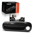 Front left exterior door handle with keyhole, smooth black ABS finish