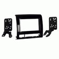 Double DIN dash kit frame with mounting brackets and side plates, black