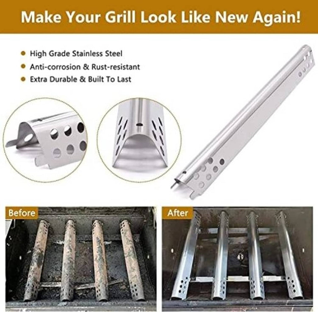 Stainless steel crossover tube replacement with perforated side and end vent holes