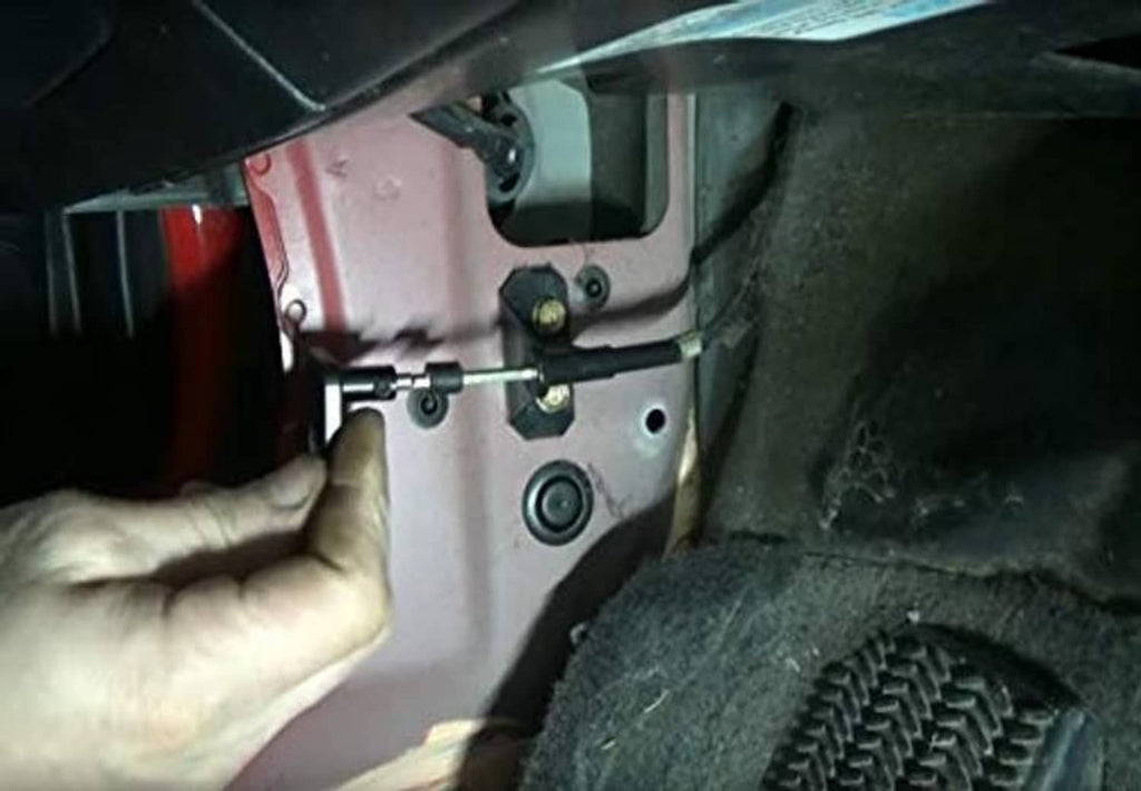 Tooling and latch release handle cable repair hardware at vehicle latch mechanism