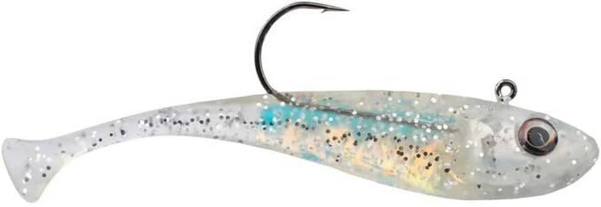 Berkley Powerbait Power Switch silver bullet fishing hook bait, silver with blue sparkle