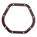 Rear differential cover gasket with red stripe pattern and bolt holes, octagonal shape