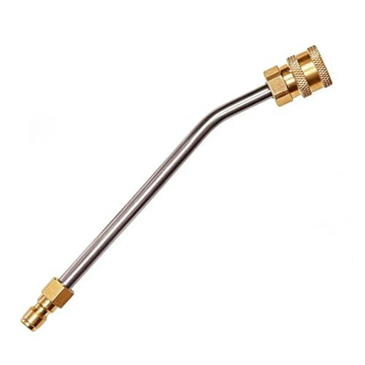 Stainless steel extension wand for gutter cleaning with brass quick-connect couplers