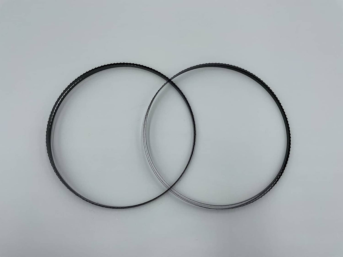 AYAO band saw blade set of two, overlapping circular loops with fine teeth