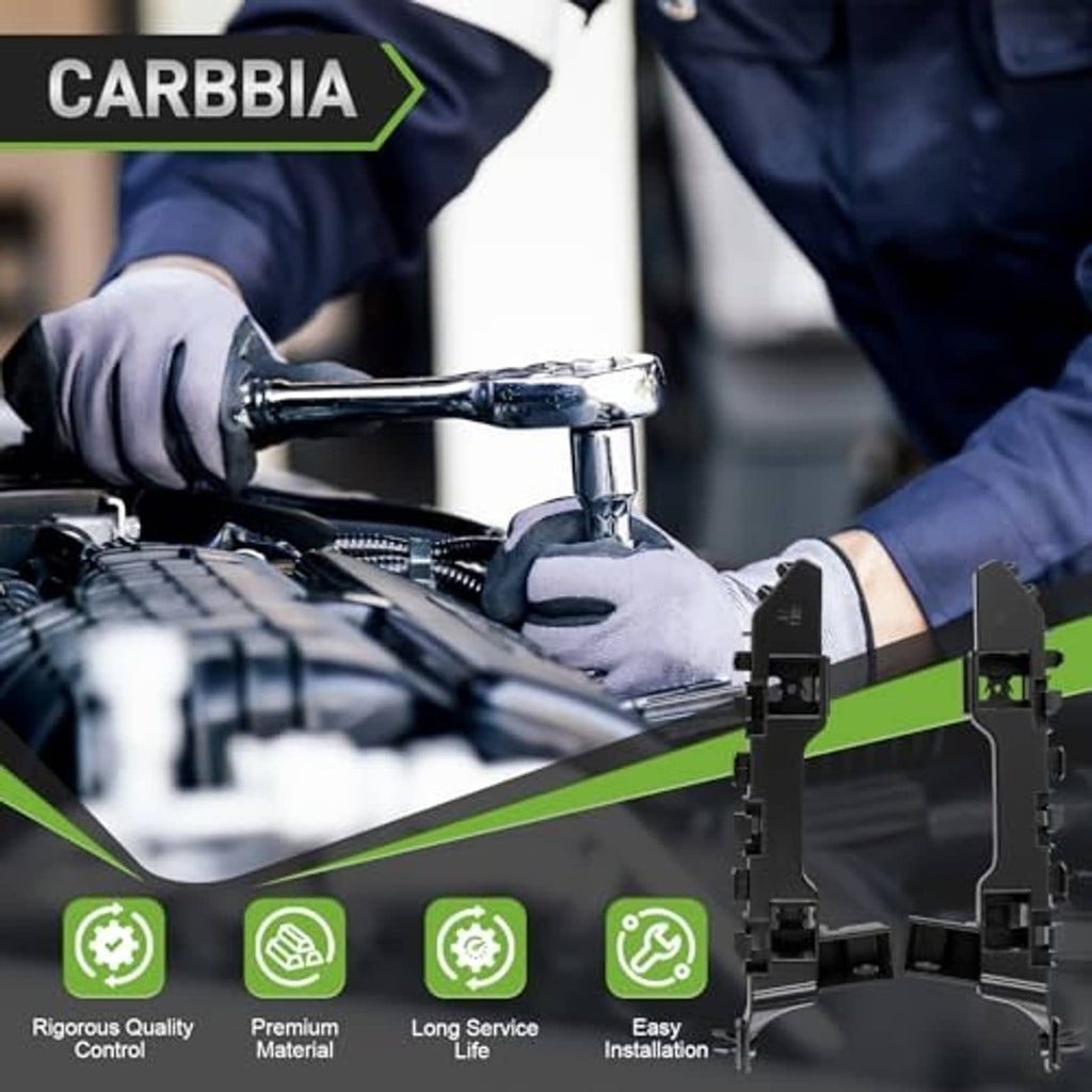 Black bumper side bracket being installed with wrench and socket