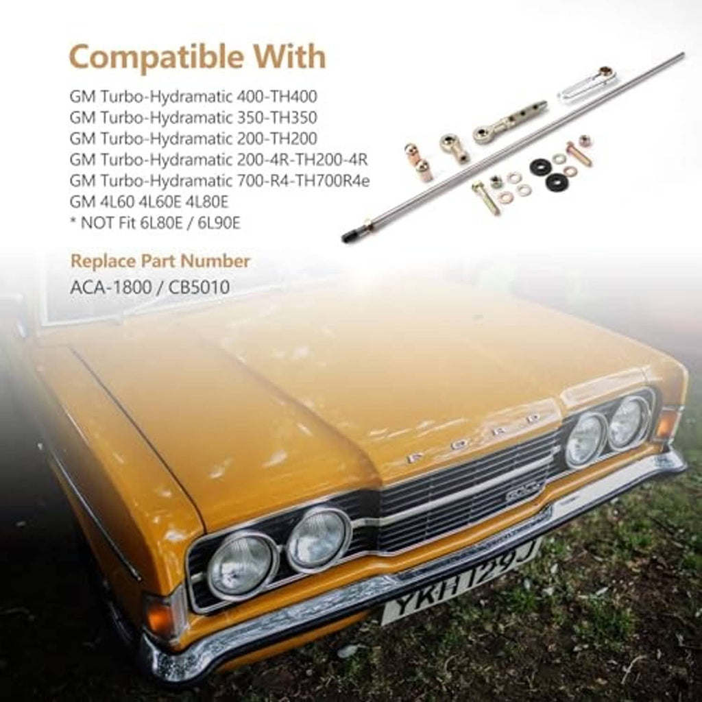 Adjustable column shift linkage kit with long rod and hardware set