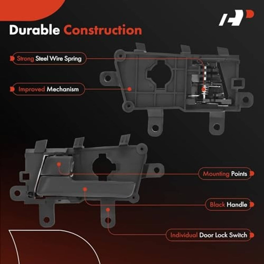 Rear left interior door handle with internal mechanism and mounting points