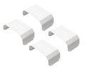 White gutter pipe hidden brackets, set of 4 metal clips with mounting holes