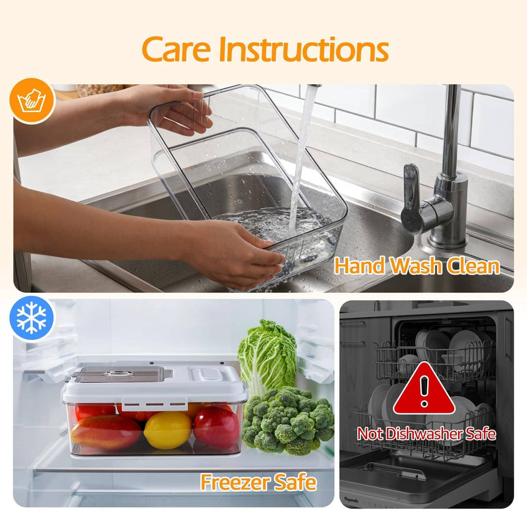 Clear-sided bread storage container with hinged lid for hand-wash cleaning