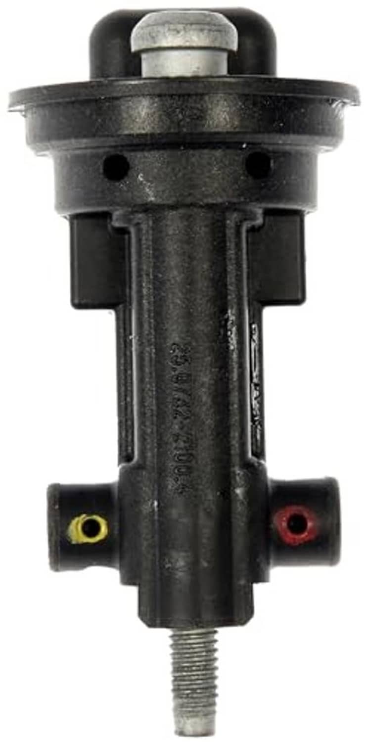 Engine camshaft position sensor with dual ports, black body, and threaded mounting stud