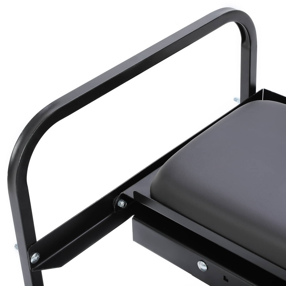 Black rear seat kit with curved backrest and padded seat cushion