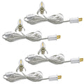 Pack of four white LED night light cords with clear glass candle-style bulbs and plugs
