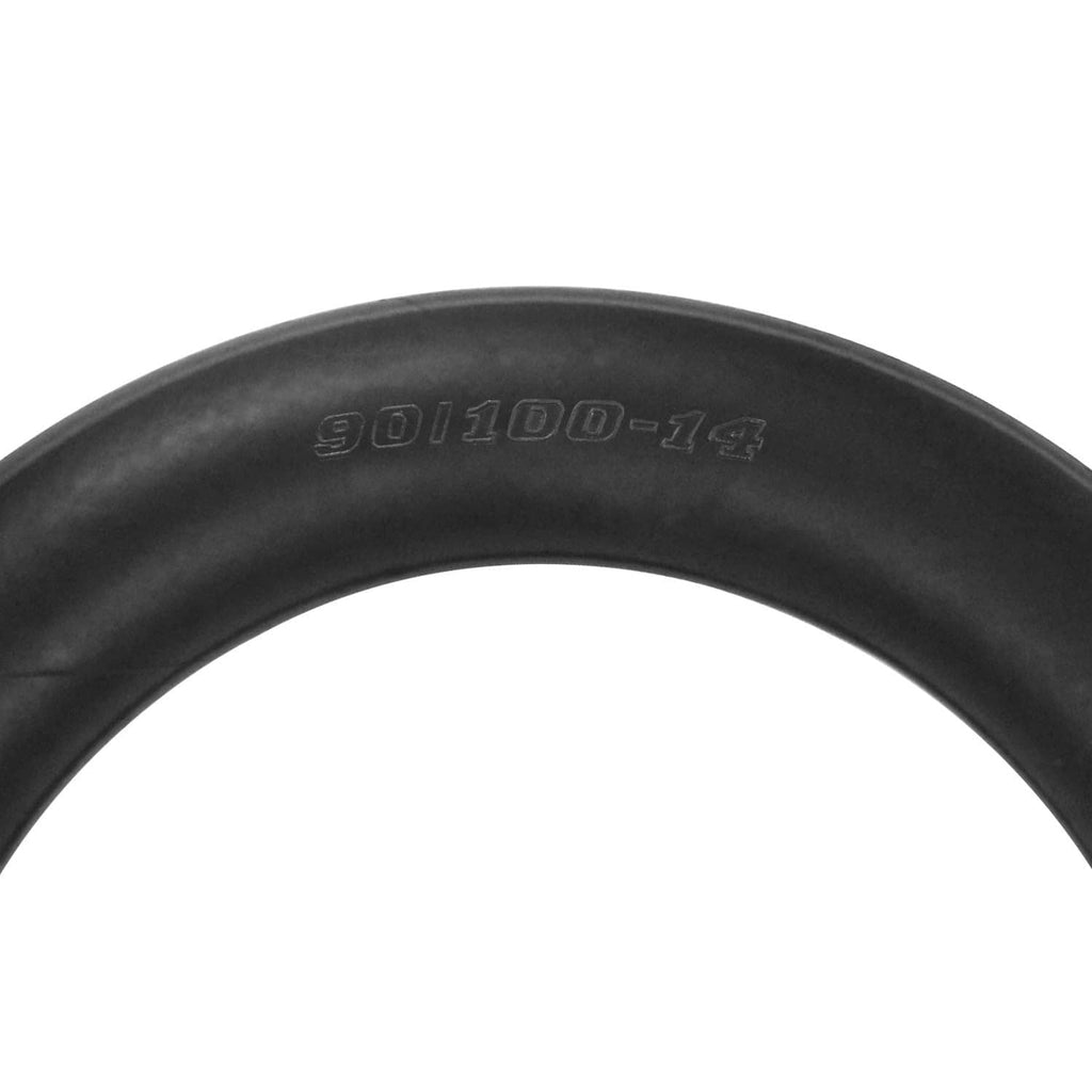 Black rubber inner tube with embossed marking 90/100-14
