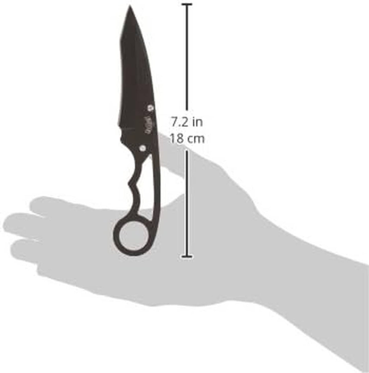 Knife size diagram, 7.2 in (18 cm) blade length