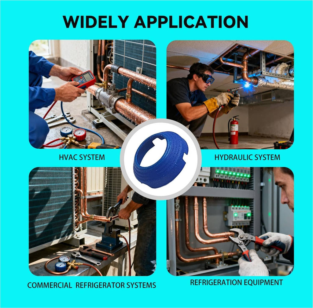 Blue SAE flare seal ring for refrigeration and HVAC piping connections