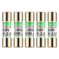 Pack of five replacement multimeter fuses with green 1000V DMM-11A labels